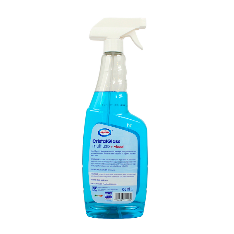 amacasa solutie pentru geamuri si suprafete multiple cristalglass alcool 750 ml