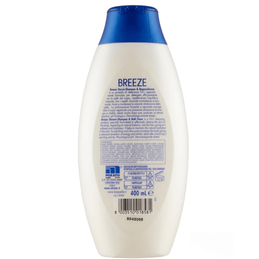 Breeze Sporting gel de duș șampon și spumă de baie 3 în 1 energizant, 400 ml - imagine 2