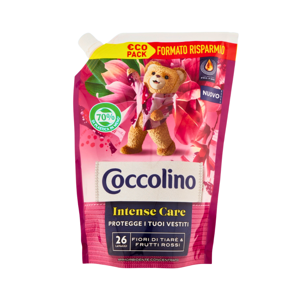 Coccolino balsam de rufe concentrat Flori de Tiare & Fructe Roșii 600 ml, 26 spălări
