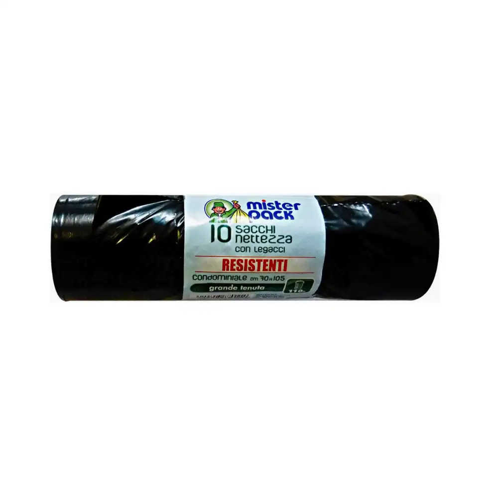 Mister Pack saci menajeri cu benzi de legare 110 L, 10 bucăți