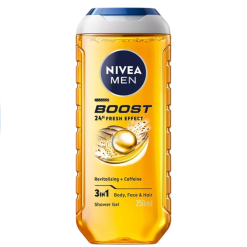 Nivea Men gel de duș Boost 3 în 1, 250 ml