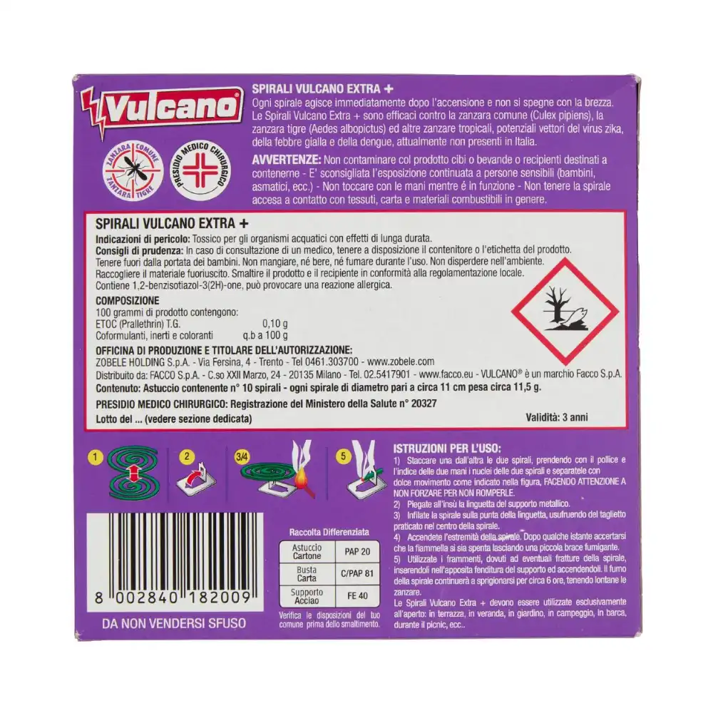 spirale anti țânțari Vulcano Extra+ 10 buc