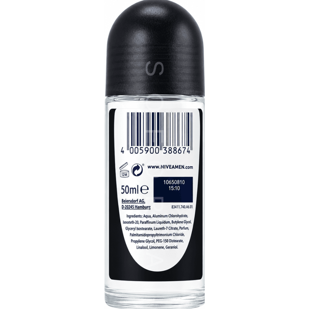NIVEA MEN antiperspirant Black White Invisible Original 50 ml - imagine 2