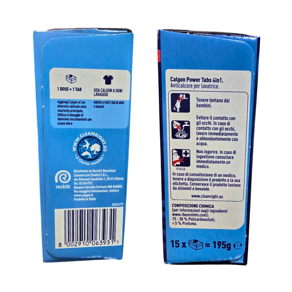 Calgon Power Tabs 4 în 1 tablete anticalcar mașina de spălat 15 buc