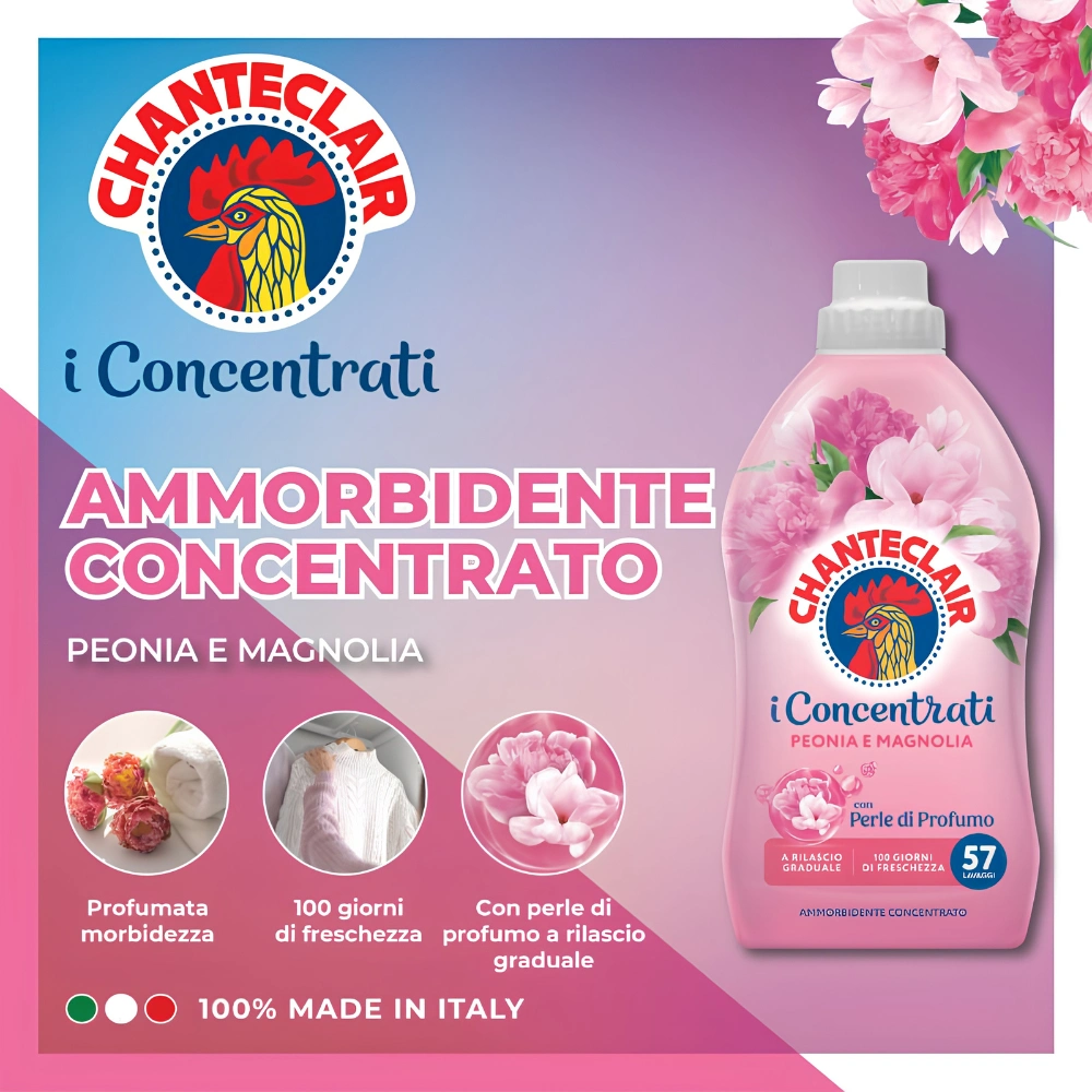 Chanteclair balsam de rufe concentrat Peonia e Magnolia 1140 ml, 57 spălări - imagine 2