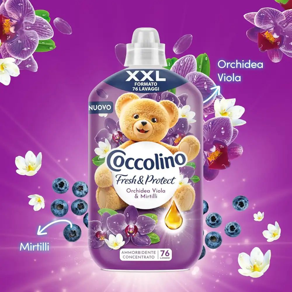 Coccolino balsam de rufe Fresh & Protect Orchidea Viola & Mirtilli 1750 ml 76 spălări