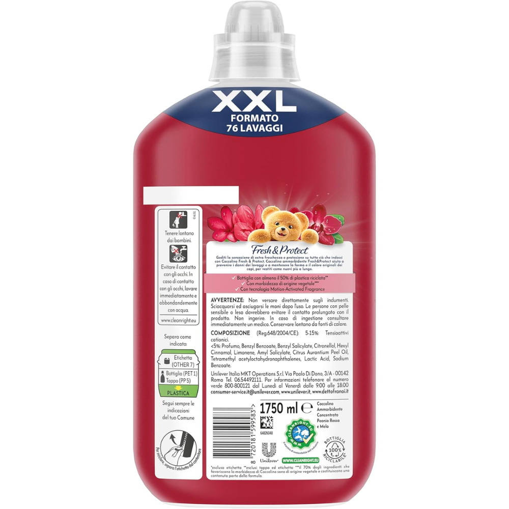 Coccolino balsam de rufe Fresh & Protect Peonia Rossa & Mela 76 spălări