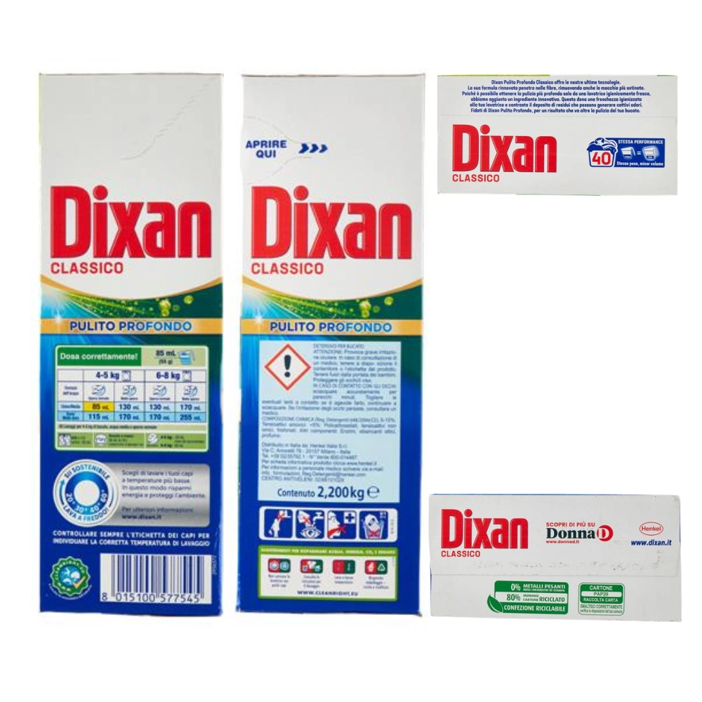 Dixan detergent pudră pentru rufe Classico Pulito Profondo 2.2 kg 40 spălări