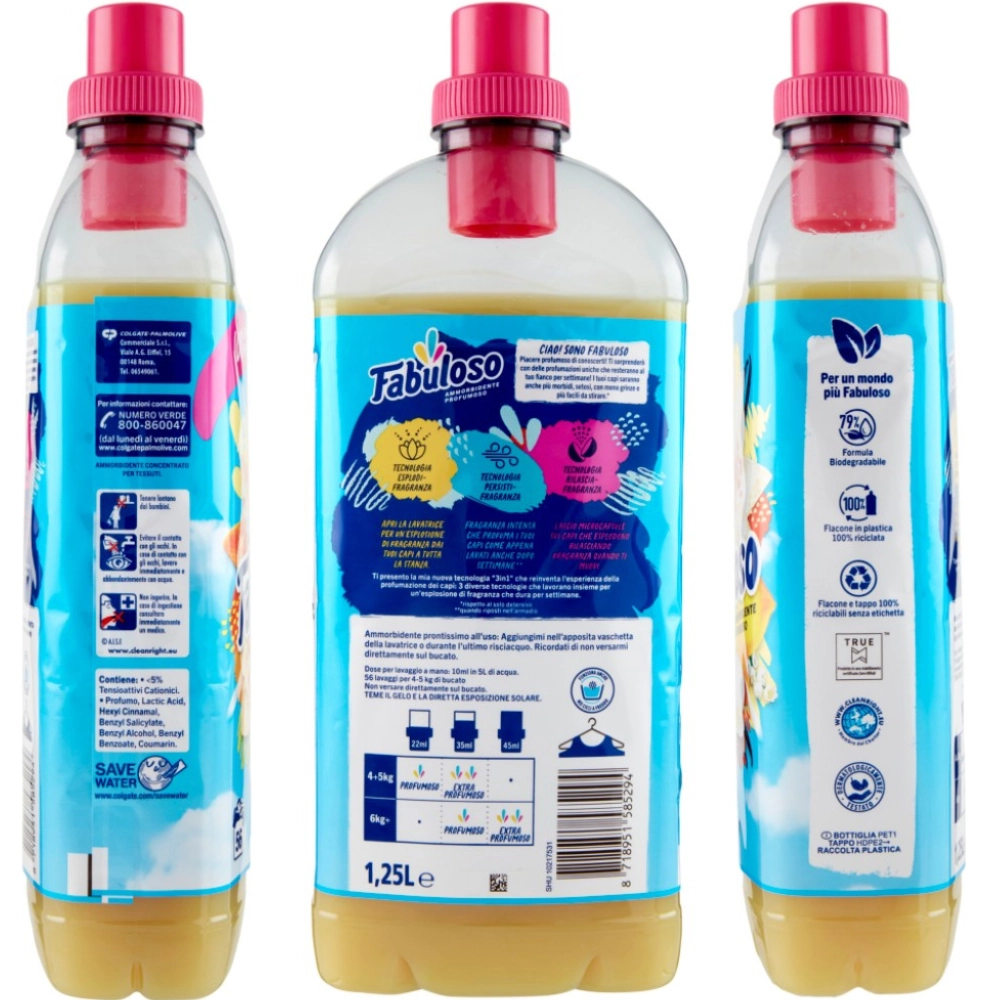 Fabuloso balsam de rufe Vanilie & Orhidee 56 spălări 1,25 L