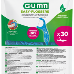 G.U.M Easy-Flossers scobitori cu ata dentara menta fluor si vitamina E 30 buc