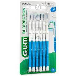 GUM Bi-Direction periute interdentare reutilizabile marimea 2 0.9 mm 6 buc
