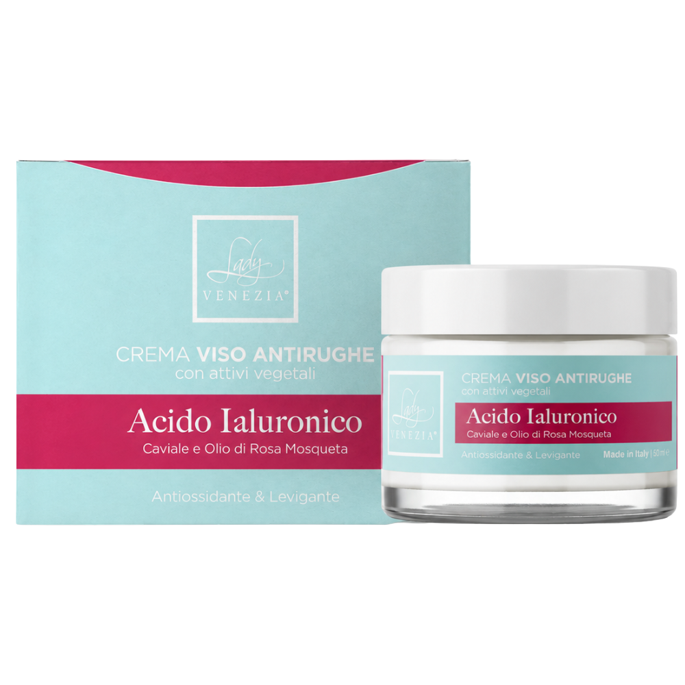 Lady Venezia cremă facială anti-rid cu acid hialuronic, caviar și ulei de măceșe, 50 ml