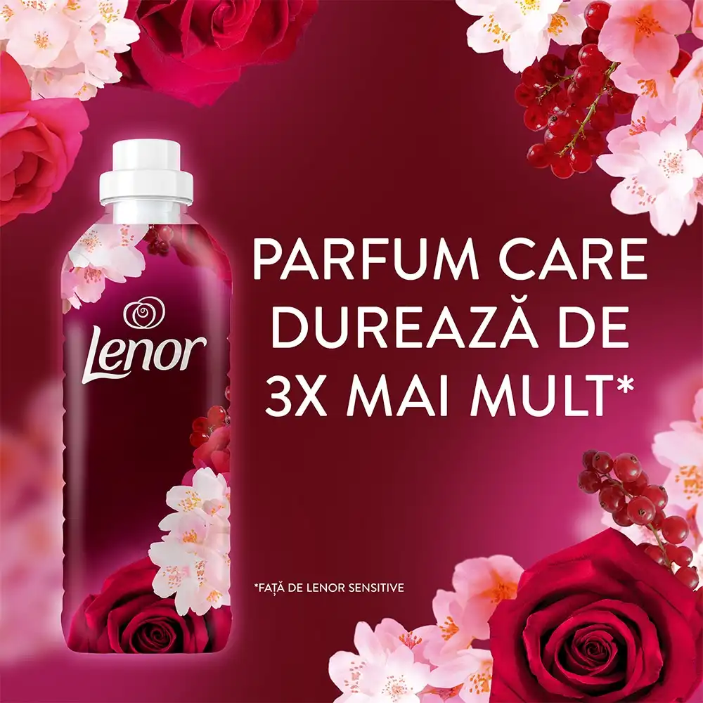 Lenor balsam de rufe Gelsomino Scarlatto e Rose de Mai este un balsam de rufe concentra