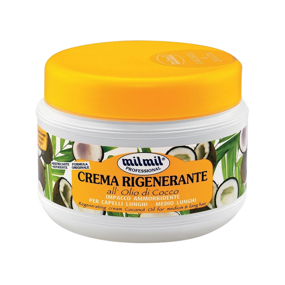 Mil Mil Professional cremă regenerantă cu ulei de cocos pentru păr mediu și lung, 500 ml