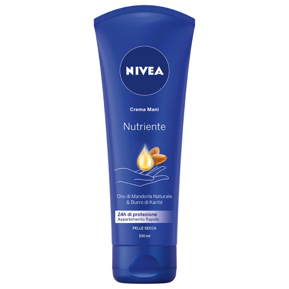 Nivea cremă de mâini Nutriente cu ulei natural de migdale și unt de shea, 100 ml