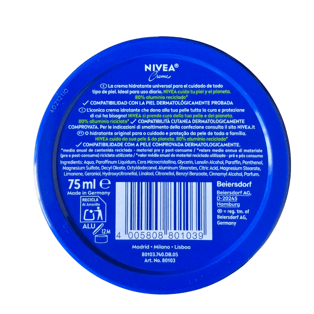 Nivea cremă hidratantă universală pentru față, corp și mâini, 75 ml - imagine 2