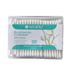 Setablu bețișoare de urechi bumbac 100%, 200 bucăți