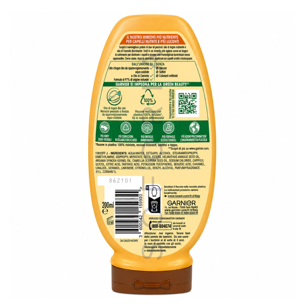 Garnier Ultra Dolce Gli Oli Meravigliosi balsam nutritiv pentru par Argan & Camelia 200 ml - imagine 2