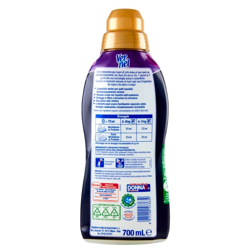 Vernel balsam de rufe concentrat Aromatherapy Lotus 700 ml, 28 spălări - imagine 2