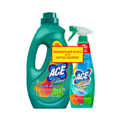 ACE Colors set detergent lichid rufe colorate 1 L si spray pete 650 ml