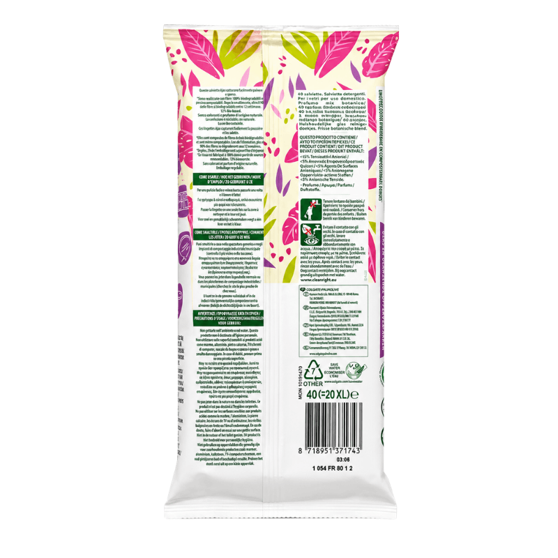 Ajax Plant Based șervețele sticla si suprafete lucioase 40 buc - imagine 2