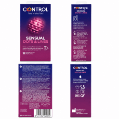 Alternative view of Control Sensual Dots & Lines prezervative 12 buc