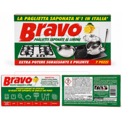 Alternative view of Bravo burete metalic imbibat cu degresant cu lamaie 7 buc