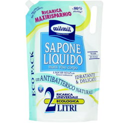 Milmil Antibatterico Naturale săpun lichid antibacterian pentru mâini, față și corp, rezervă 2 L