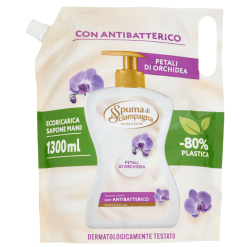 Spuma di Sciampagna Petali di Orchidea rezervă săpun lichid antibacterian pentru mâini, 1300 ml