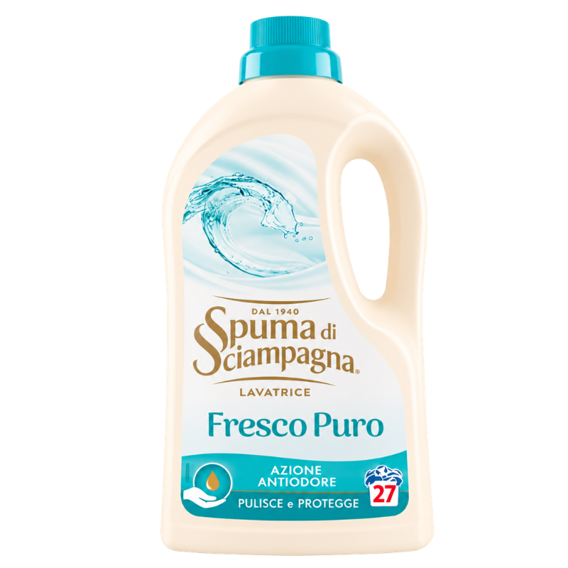 Spuma di Sciampagna Fresco Puro detergent lichid pentru rufe, 27 spălări, 1215 ml