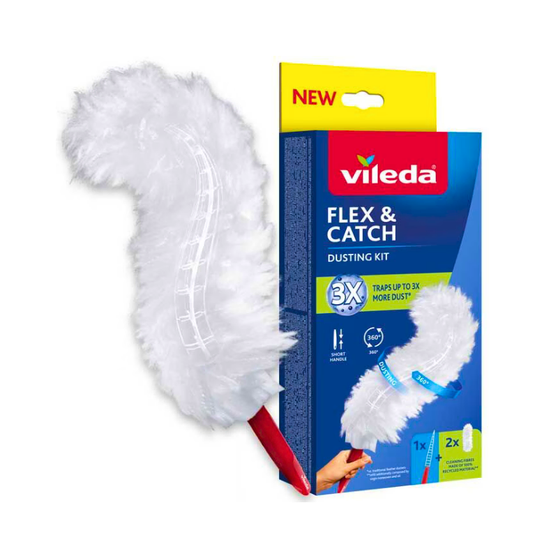 Vileda Flex & Catch kit pamatuf praf 1 mâner + 2 rezerve - imagine 2